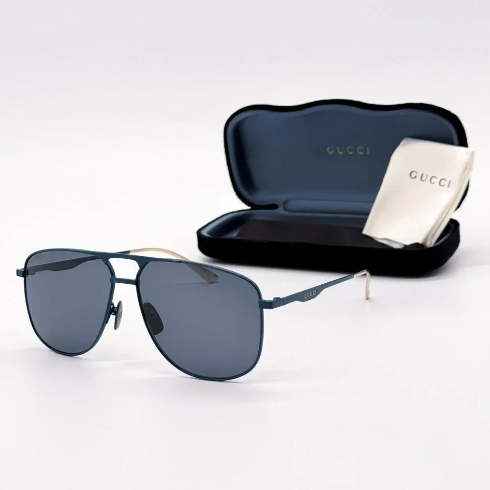 NEW GUCCI GG0336S 003 UNISEX AVIATOR SUNGLASSES GUCCI - Picture 2 of 10